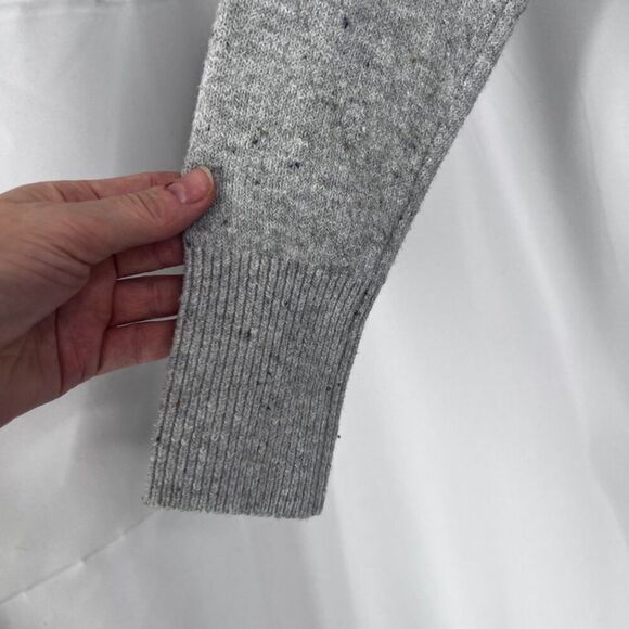 Ann Taylor LOFT Light Flecked Gray Mock Neck Ribbed Trim Sweater Size XS - Picture 2 of 8